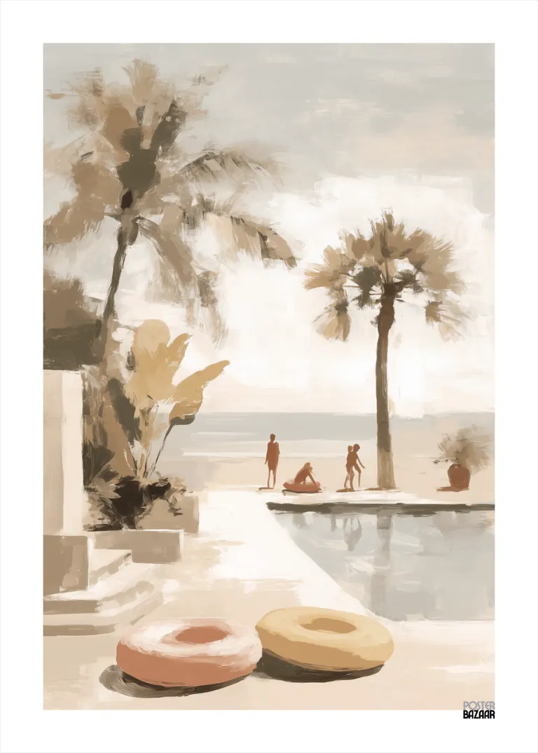 Palm Breeze — plaża z palmami i kołami do pływania