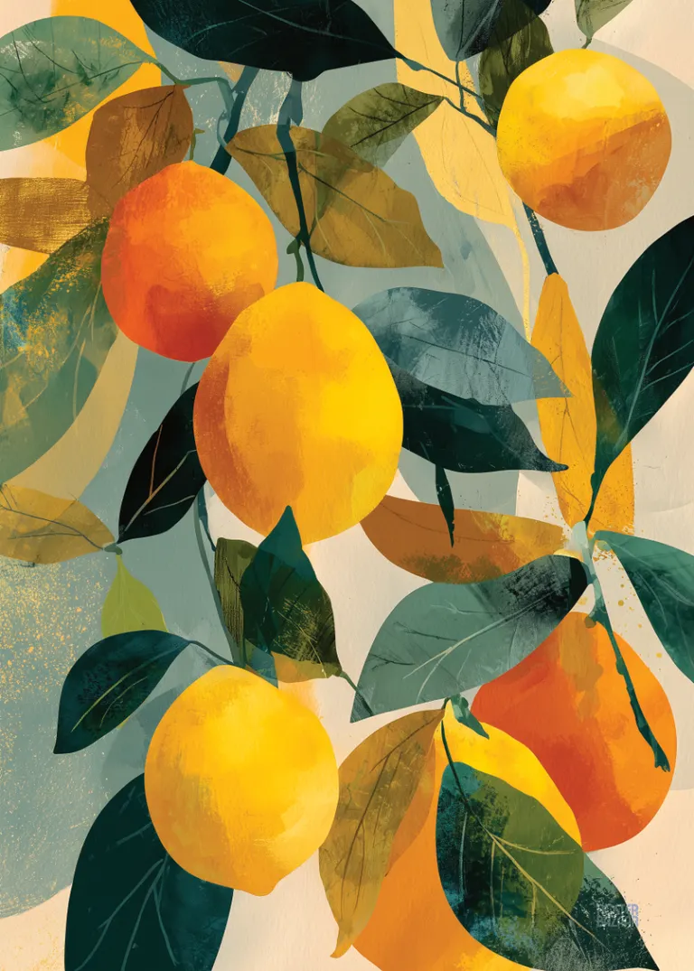 Citrus Joy — soczyste cytrusy na zielonym tle, letni klimat