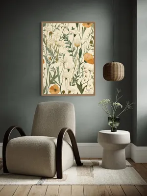 Plakat Meadow Poetry - delikatna łąka polnych kwiatów w kremie i bieli - obrazek 2