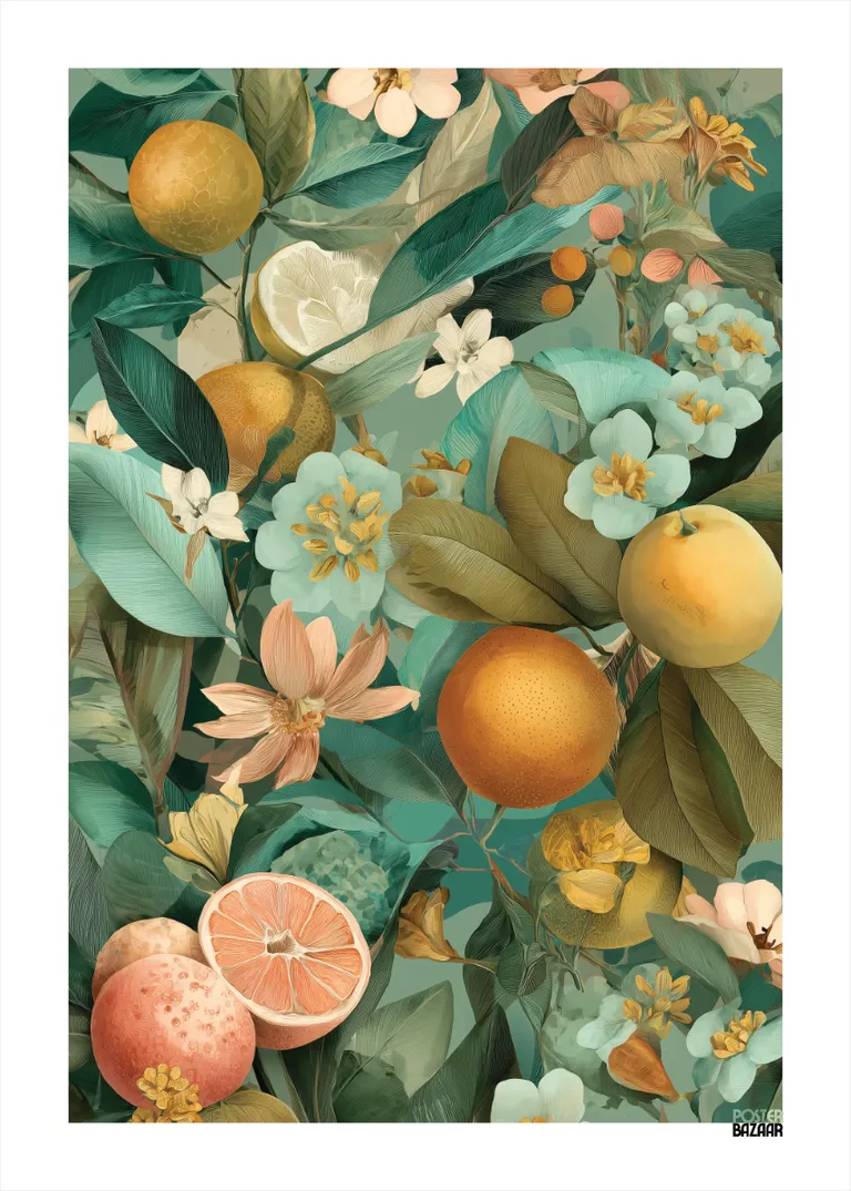 Citrus Bloom — soczyste owoce i bujne liście w tropikalnym klimacie
