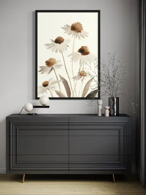 Plakat Daisy Whisper - delikatne margaretki na jasnym tle w akwarelowym stylu - obrazek 2