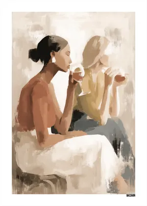 Plakat Wine Friends - luźny styl, ciepłe kolory