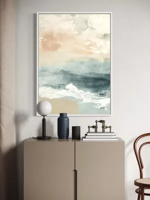 Plakat Ocean Dream - delikatna fala morska w pastelowych kolorach - obrazek 2