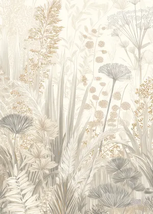 Plakat Whispering Grasses - delikatna kompozycja traw i kwiatów w naturalnych odcieniach