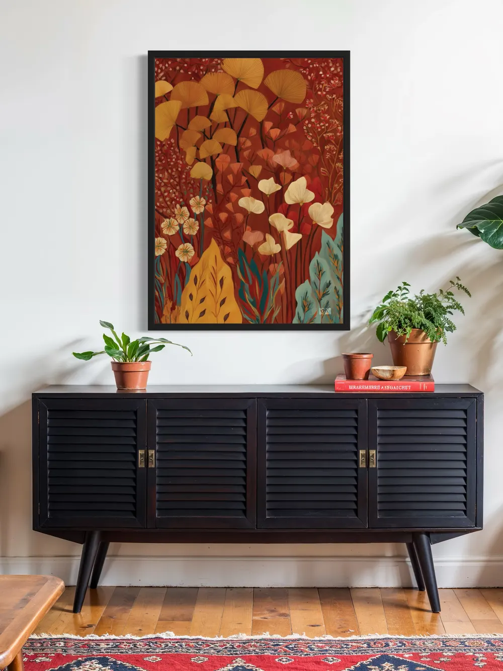 Plakat Amber Canopy - jesienne liście i kwiaty w bursztynowych odcieniach - obrazek 3