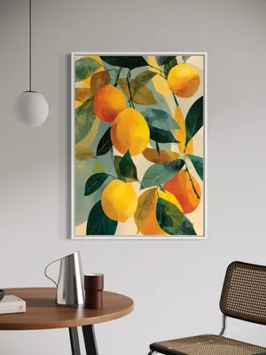 Plakat Citrus Joy - soczyste cytrusy na zielonym tle, letni klimat - obrazek 2