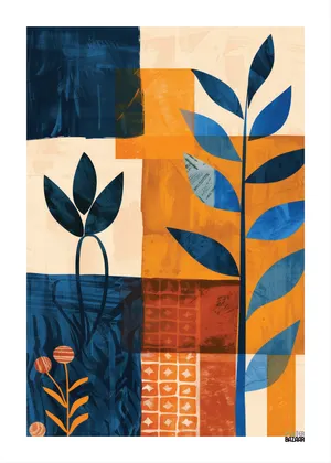 Plakat Botanic Geometry - nowoczesny plakat z roślinnymi motywami geometrycznymi