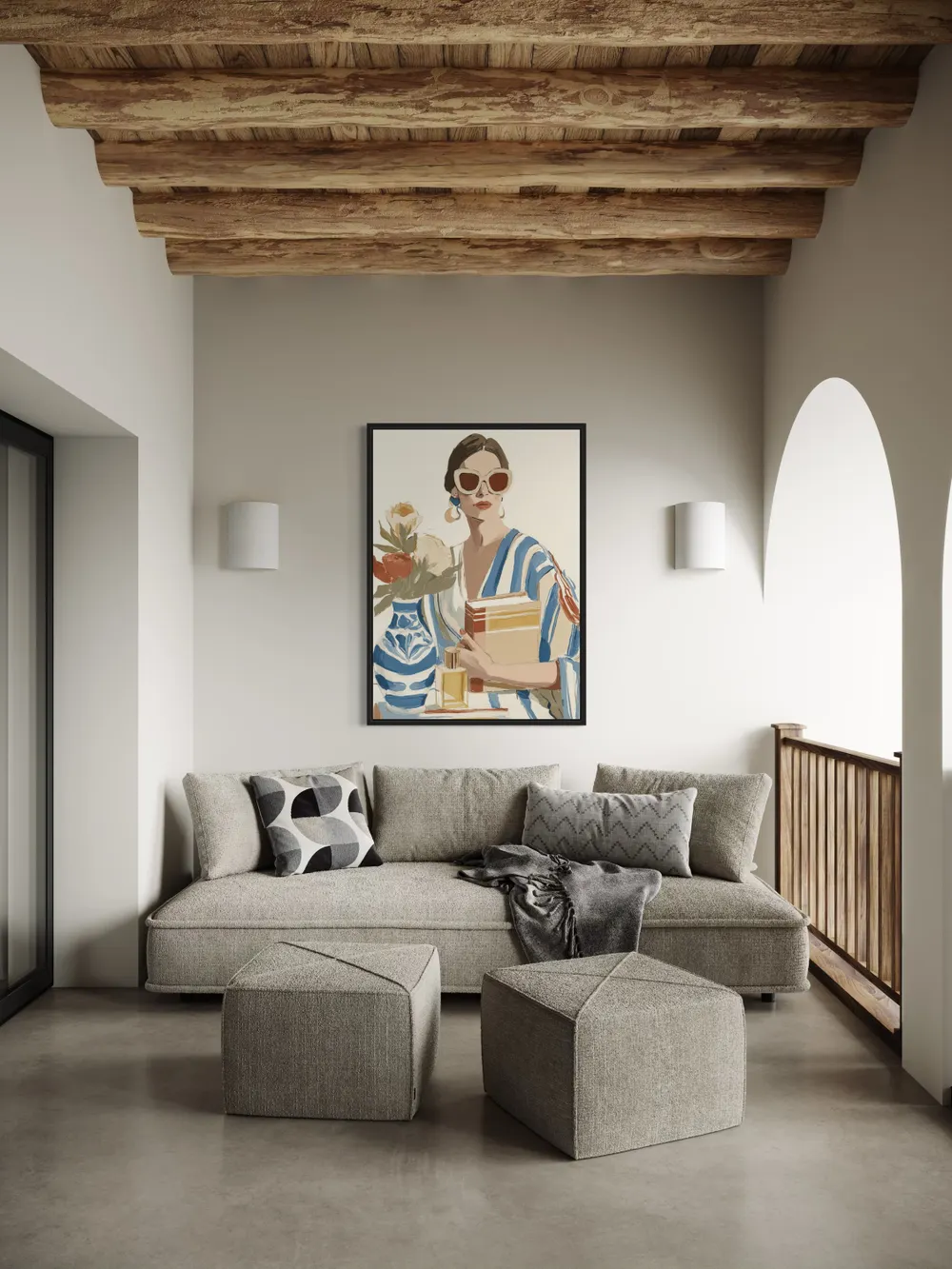 Plakat Chic Reader - stylowa kobieta z książkami - obrazek 2