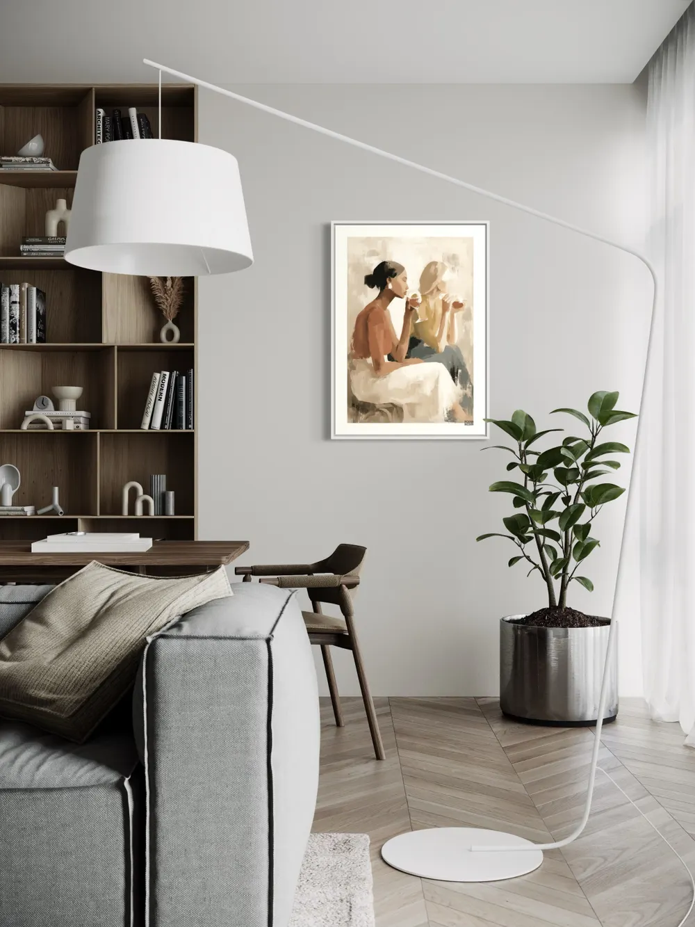 Plakat Wine Friends - luźny styl, ciepłe kolory - obrazek 3