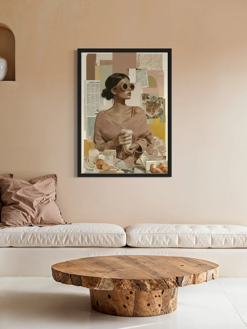 Plakat Urban Brunch - stylowa dziewczyna w ciepłych kolorach - obrazek 3