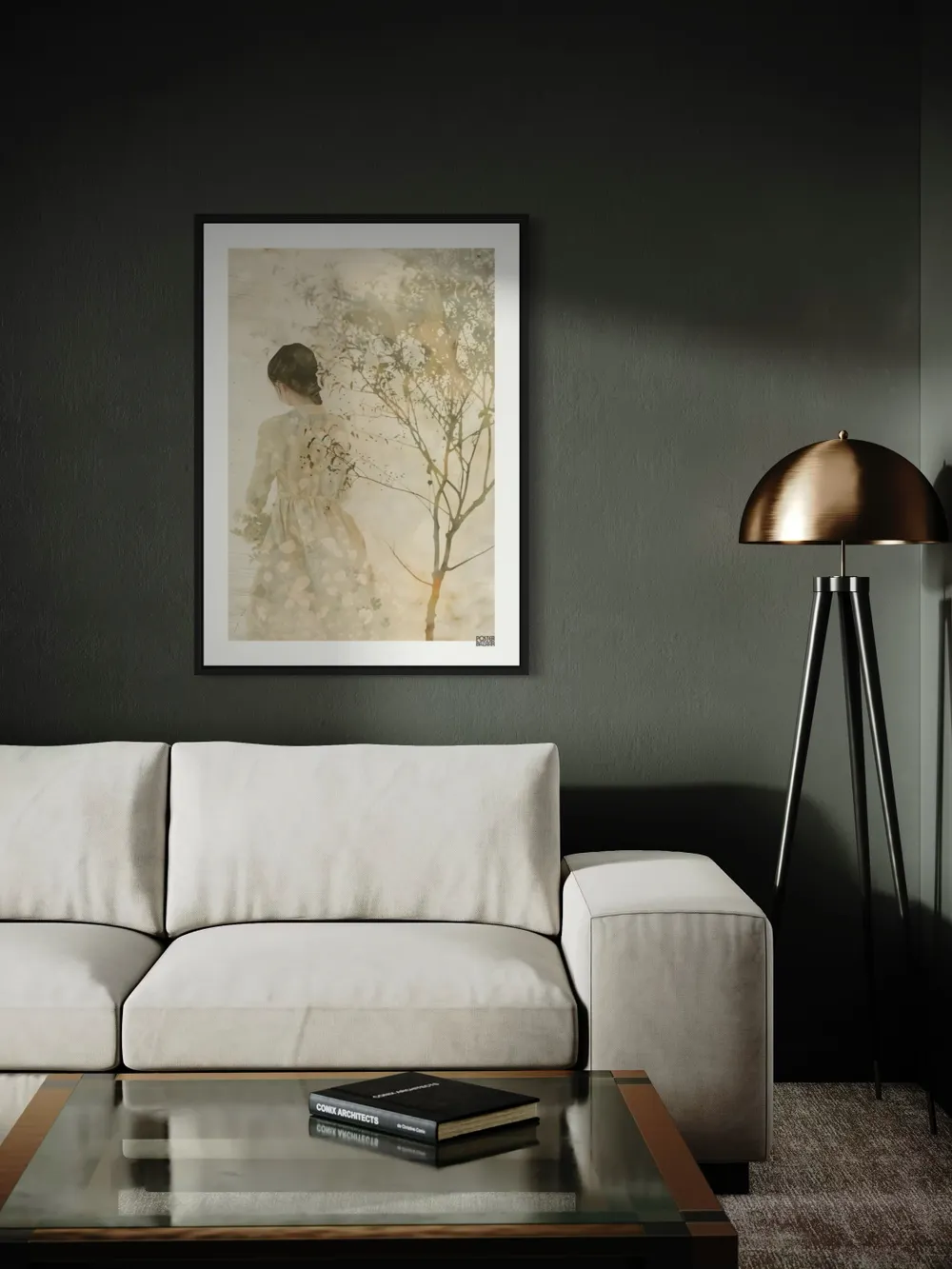 Plakat Dreamy Nature - delikatna dziewczyna w kwiecistej sukience - obrazek 3