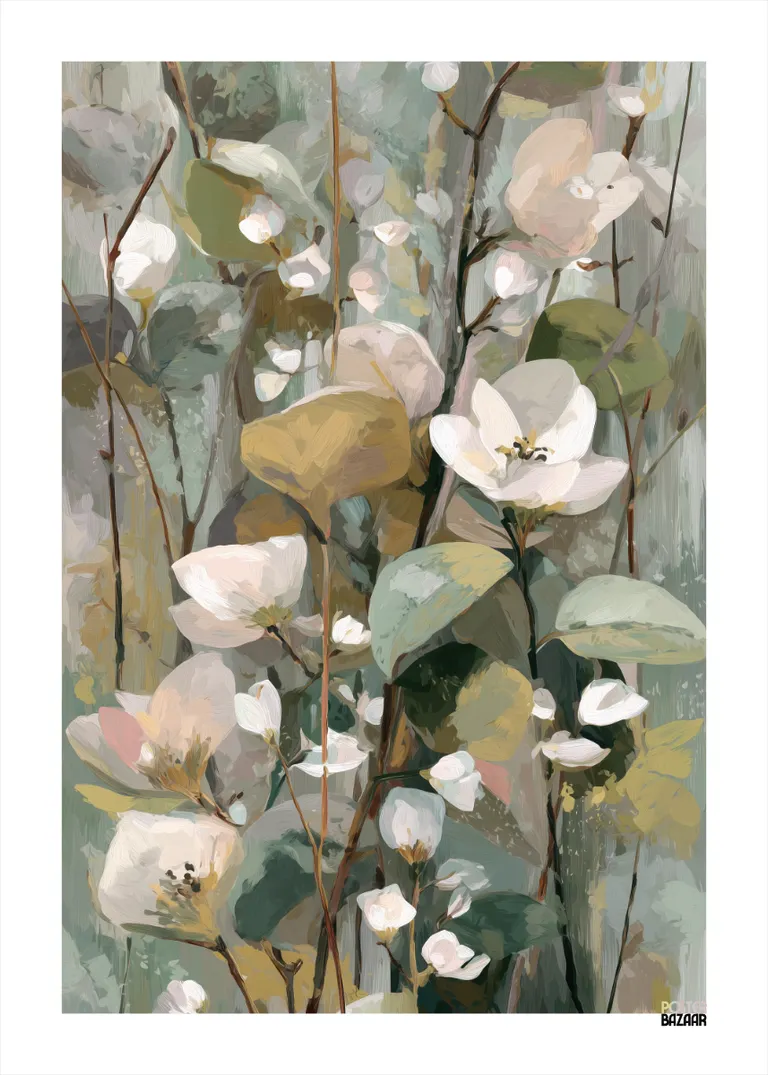 Spring Blossom — delikatne biale kwiaty na pastelowym tle