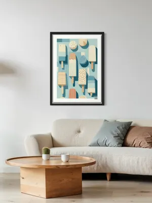 Plakat Summer Pops - lody na patyku w pastelowych barwach - obrazek 2