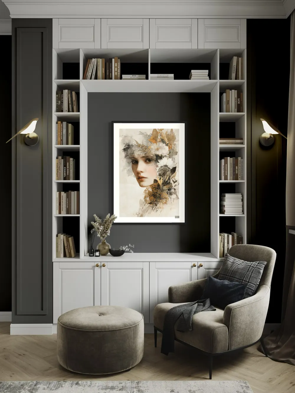 Plakat Autumn Muse - kobieta w jesiennych liściach - obrazek 2