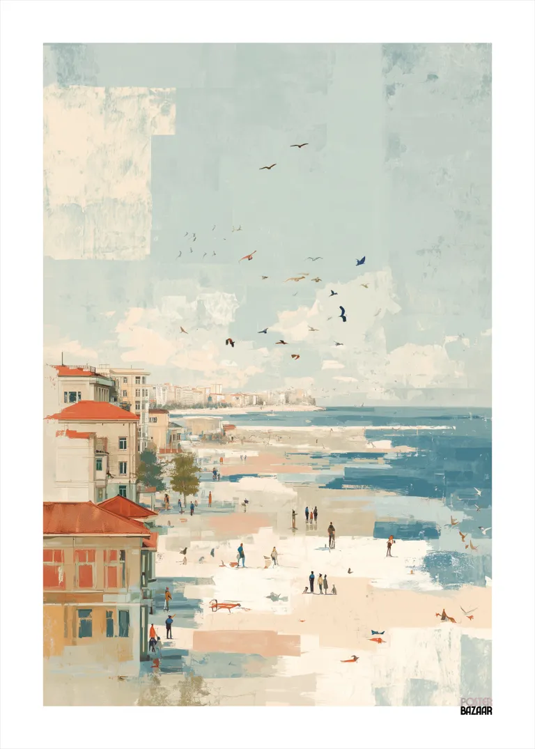 Seaside Dream — spokojna plaża z pastelowymi kolorami i letnim klimatem