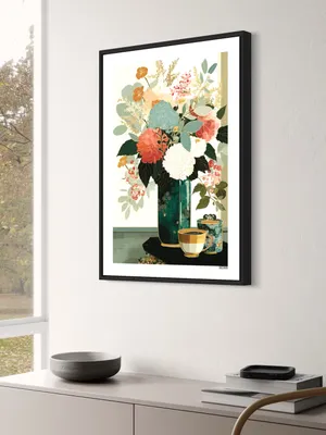 Plakat Floral Harmony - kolorowy bukiet kwiatów - obrazek 2