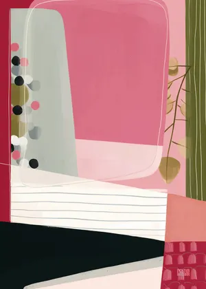Plakat Pink Layers - geometryczne kształty i pastelowe kolory