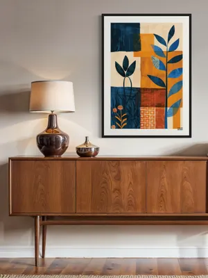 Plakat Botanic Geometry - nowoczesny plakat z roślinnymi motywami geometrycznymi - obrazek 3