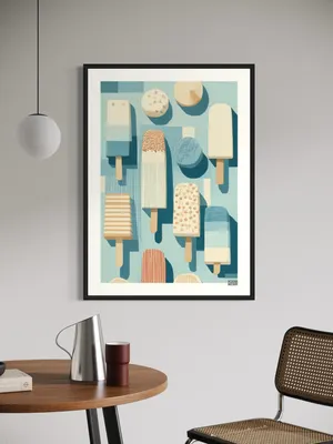 Plakat Summer Pops - lody na patyku w pastelowych barwach - obrazek 3