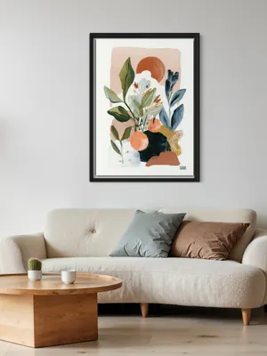 Plakat Sunset Orchard - soczyste owoce i letni klimat w pastelowych barwach - obrazek 3