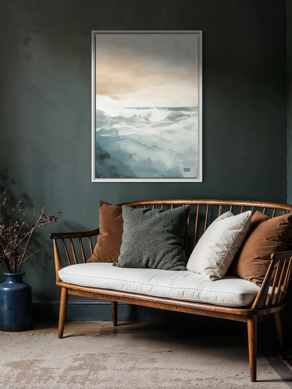 Plakat Ocean Calm - spokojne fale w turkusu i bieli - obrazek 2