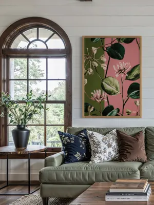 Plakat Pink Bloom - roślinne motywy w nowoczesnym stylu botanicznym, różowe zielone beżowe akcenty - obrazek 2