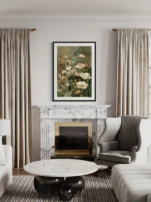 Plakat Wildflowers Harmony - delikatna łąka białych i kremowych kwiatów - obrazek 2