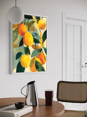 Plakat Citrus Joy - soczyste cytrusy na zielonym tle, letni klimat - obrazek 3