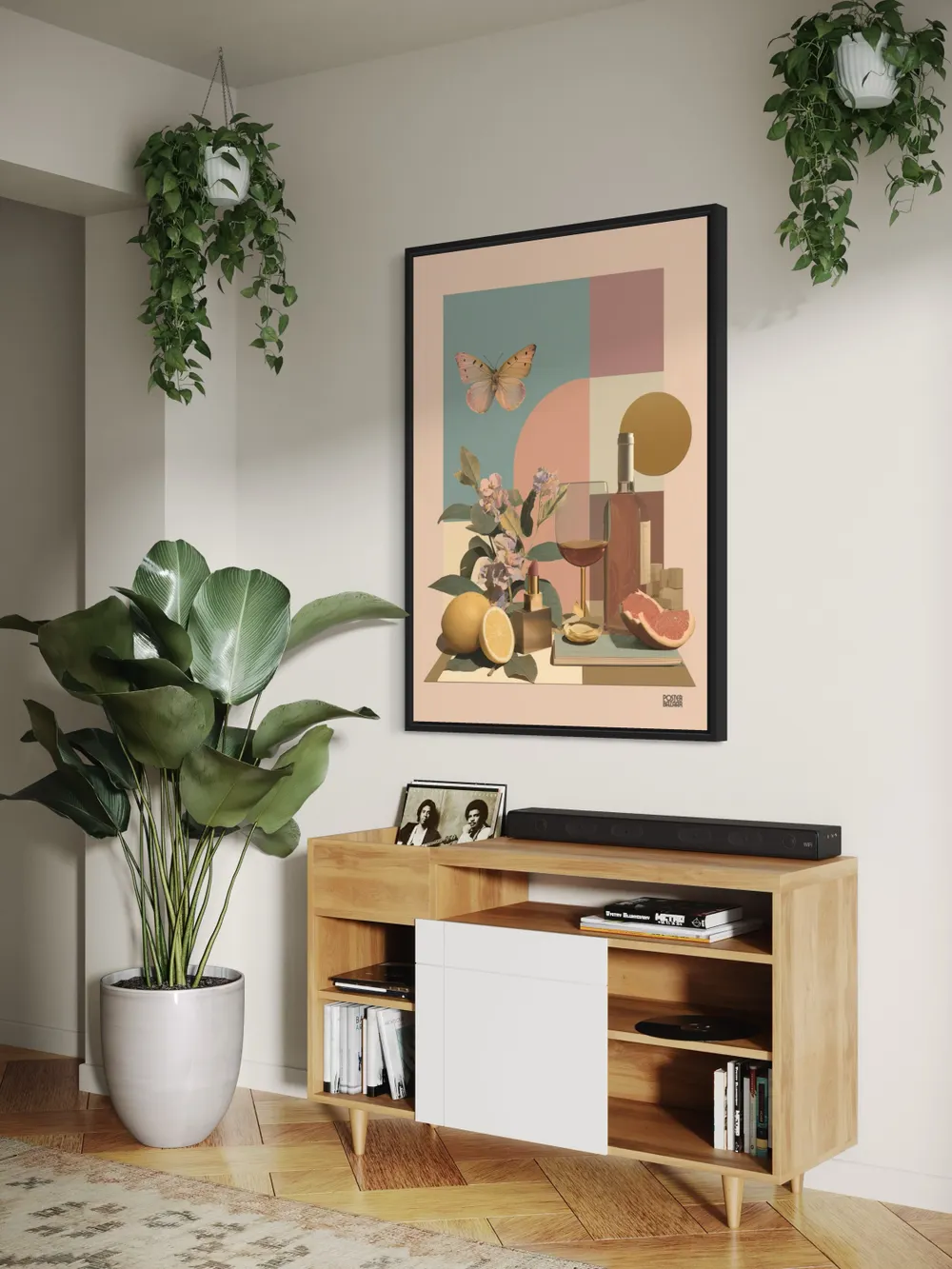 Plakat Butterfly Still Life - pastelowy motyl nad kolorową martwą naturą - obrazek 3