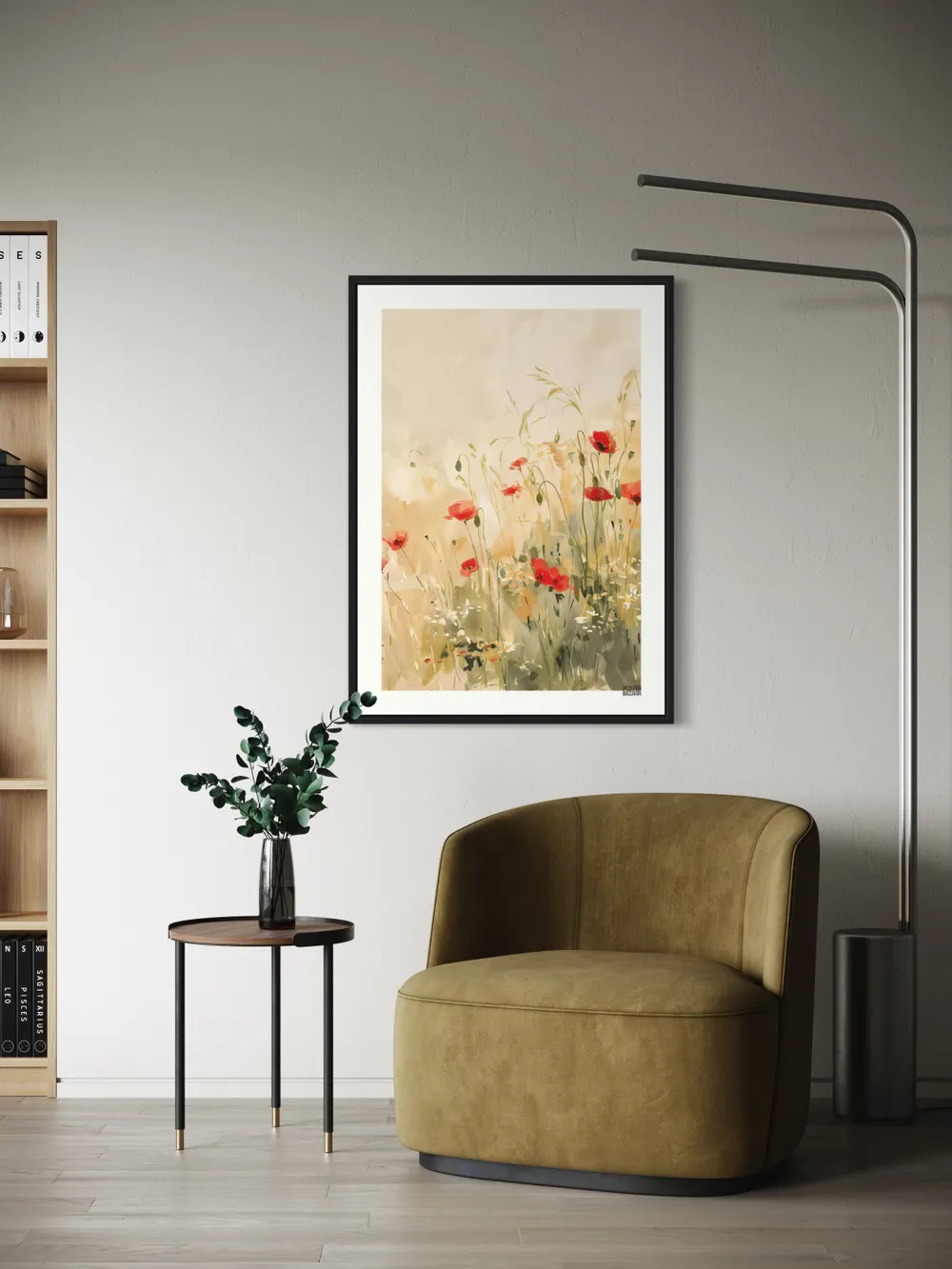 Plakat Poppy Meadow - ciepła łąka maków - obrazek 3