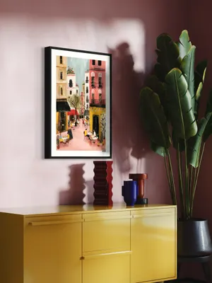 Plakat Pink Street - urokliwa uliczka z kawiarniami - obrazek 2