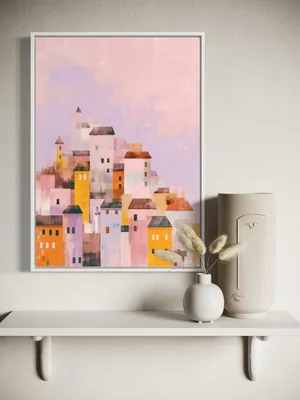 Plakat Colorful Town - kolorowe domki w pastelowych odcieniach - obrazek 3