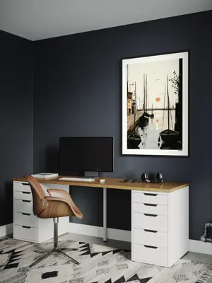 Plakat Harbor Stillness - spokojna przystań z łódkami i pomarańczowym słońcem - obrazek 3