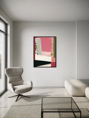 Plakat Pink Layers - geometryczne kształty i pastelowe kolory - obrazek 2