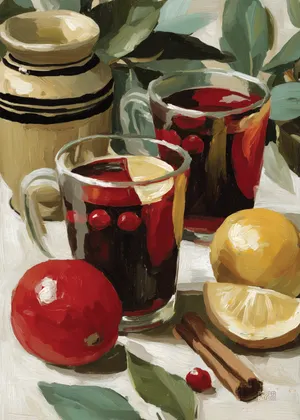 Plakat Spiced Citrus Brew - plakat z ciepłym naparem cytrusowym i cynamonem