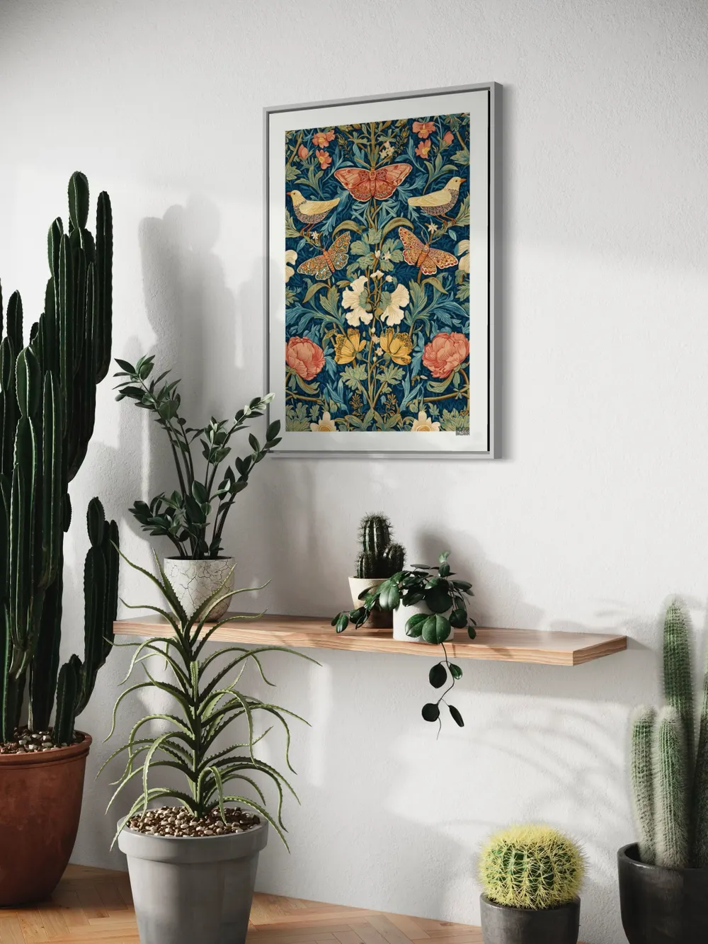 Plakat Botanical Birds - ptaki i kwiaty na ciemnoniebieskim tle - obrazek 2