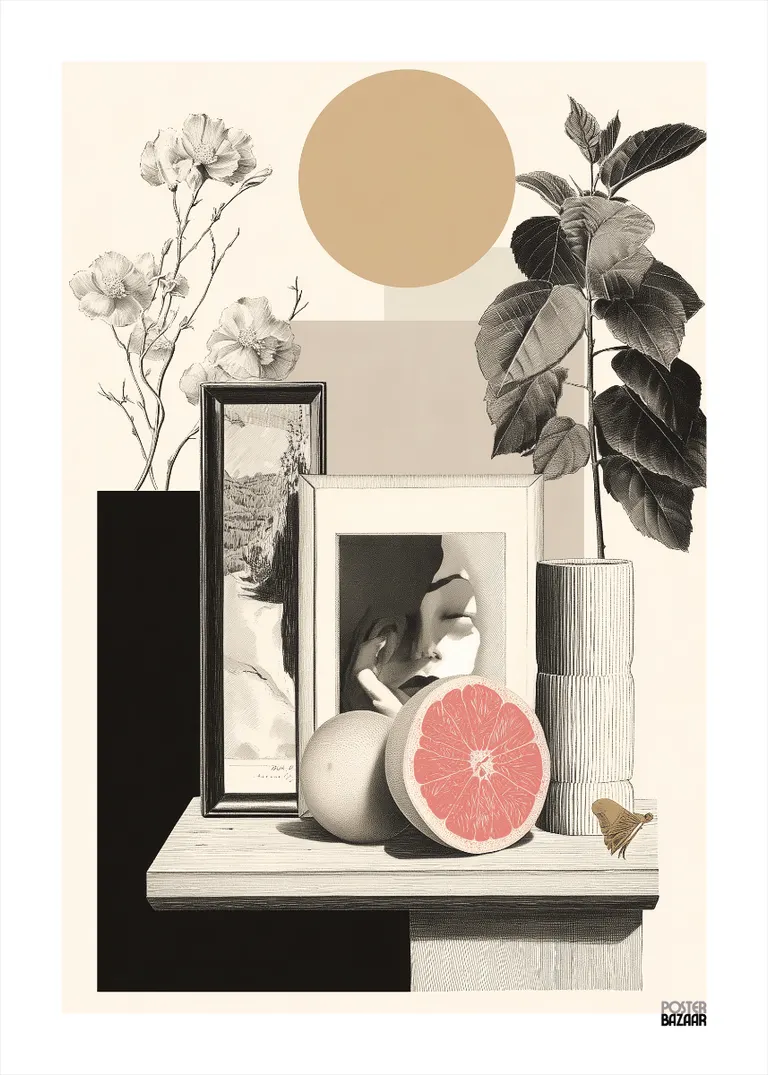 Modern Stilllife — nowoczesna martwa natura z różowym grejpfrutem