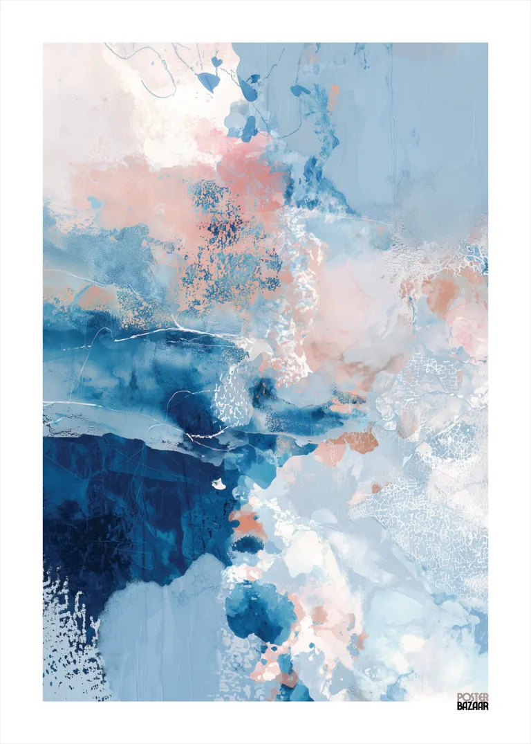 Dreamy Blue — abstrakcyjne plamy błękitu i różu