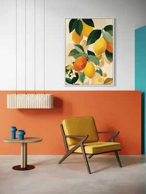 Plakat Lemon Garden - soczyste cytryny i zielone liście w akwarelowym stylu - obrazek 2
