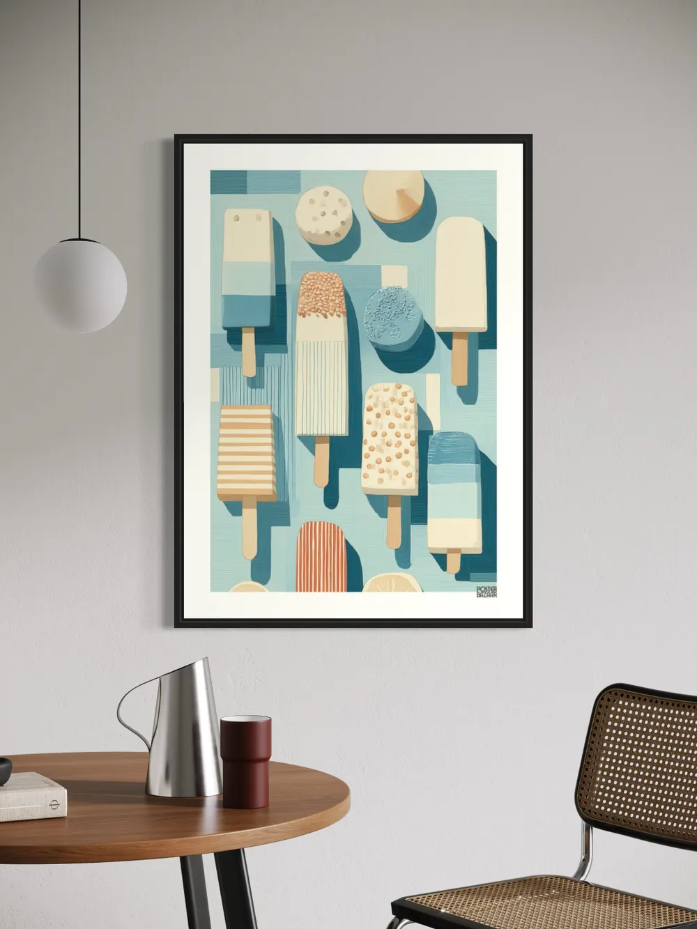 Plakat Summer Pops - lody na patyku w pastelowych barwach - obrazek 3