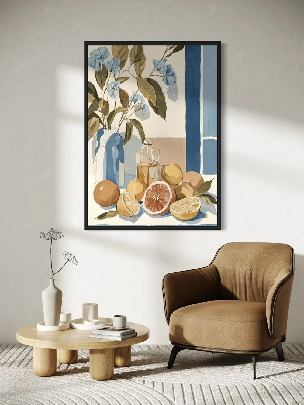 Plakat Citrus Window - cytrusy i kwiaty w jasnych barwach - obrazek 3
