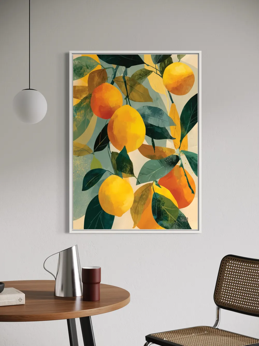 Plakat Citrus Joy - soczyste cytrusy na zielonym tle, letni klimat - obrazek 2