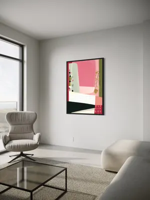 Plakat Pink Layers - geometryczne kształty i pastelowe kolory - obrazek 3