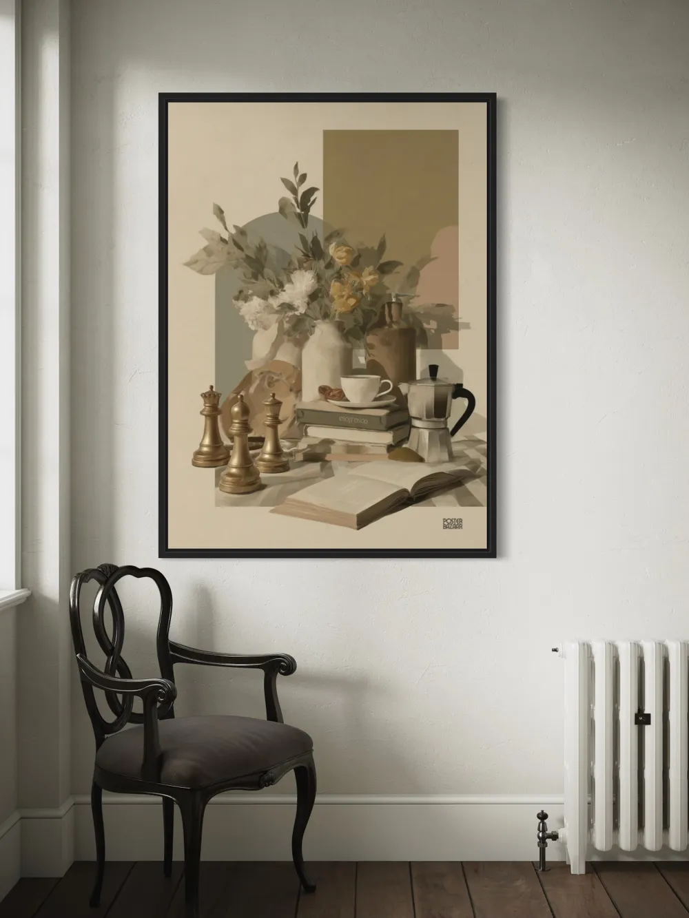 Plakat Chess Still Life - spokojna martwa natura w delikatnych odcieniach - obrazek 3