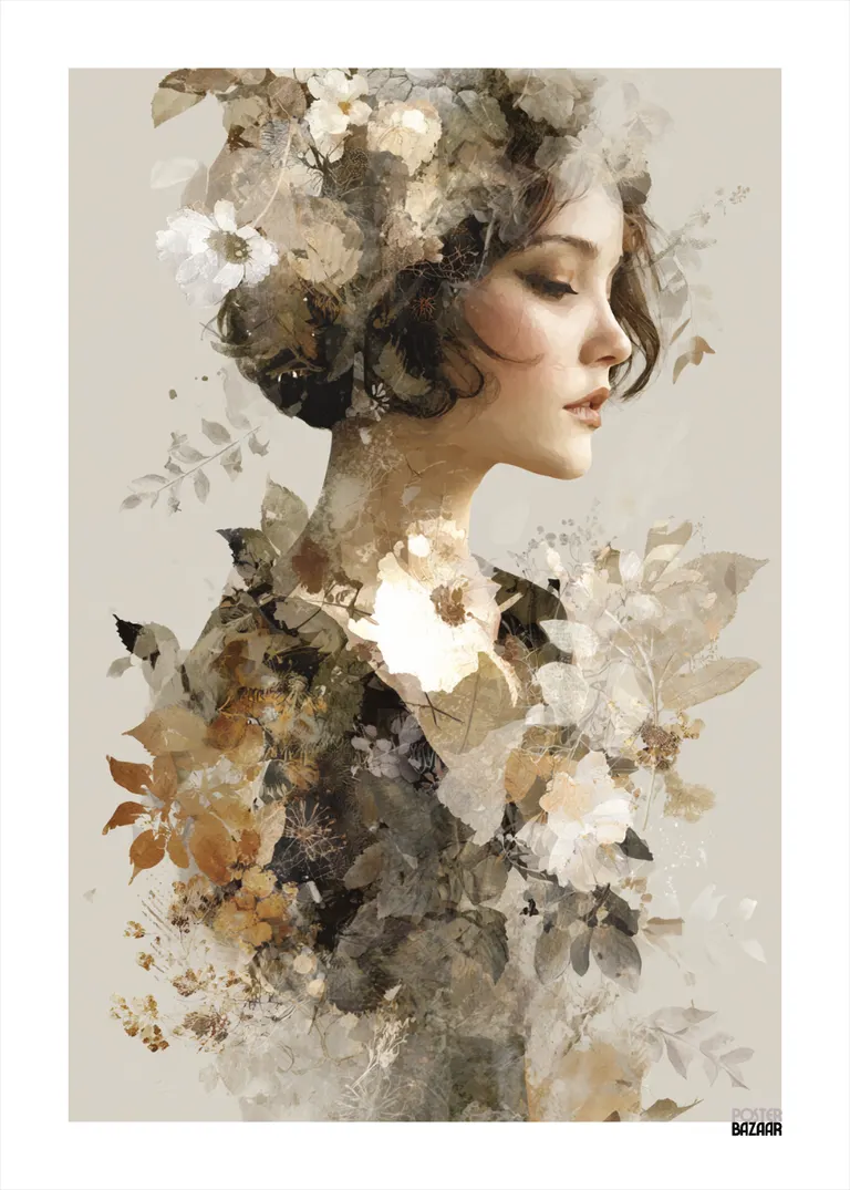 Botanical Grace — delikatny portret kobiety w kwiatach