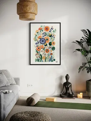 Plakat Vivid Bloom - plakat z abstrakcyjnym bukietem kolorowych kwiatów - obrazek 3