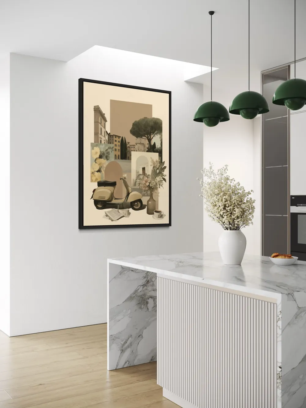 Plakat Italian Scooter - retro klimat włoskiego poranka - obrazek 3