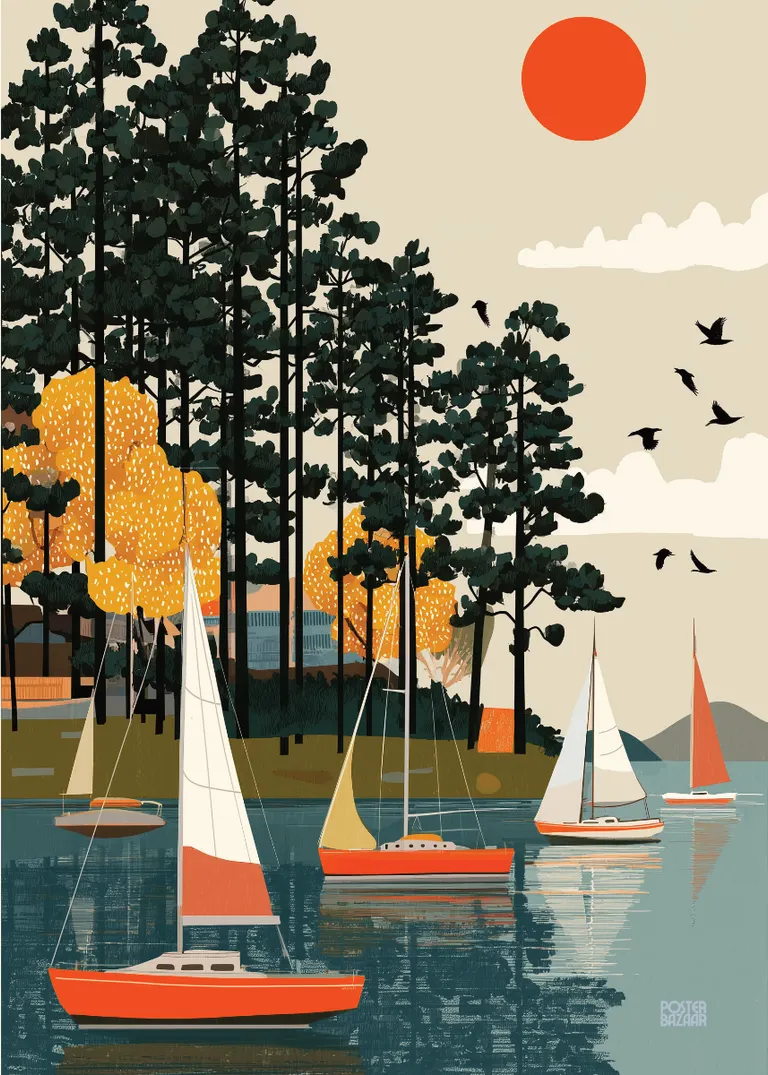 Lake Sailing — spokojne jezioro z żaglówkami i nostalgiczny klimat
