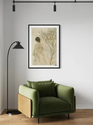 Plakat Dreamy Nature - delikatna dziewczyna w kwiecistej sukience - obrazek 2