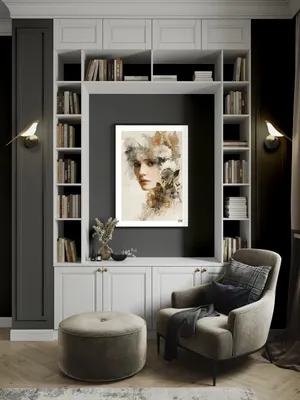 Plakat Autumn Muse - kobieta w jesiennych liściach - obrazek 2